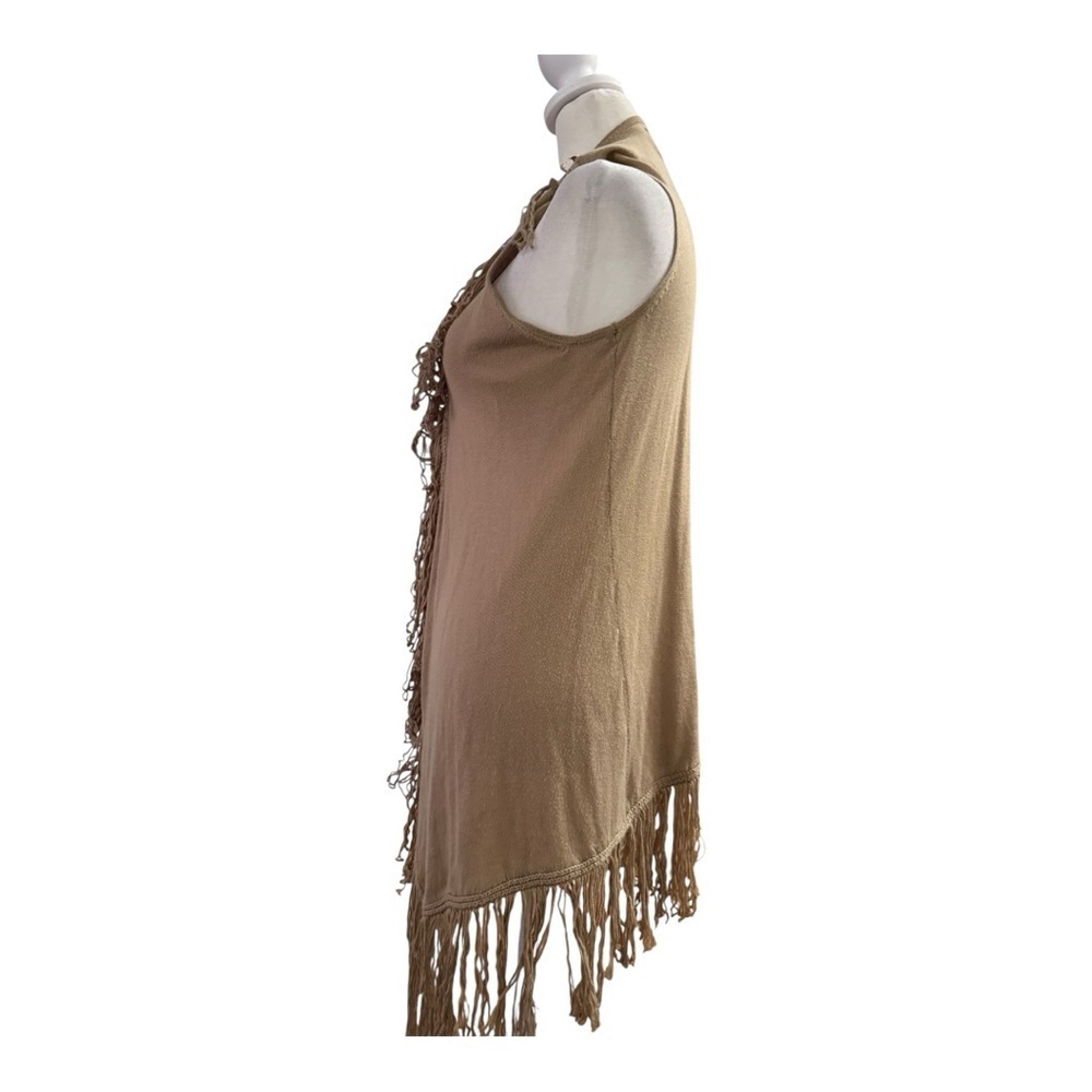 Cynthia Rowley Tan Festival Fringed Vest Sleeveless Long Small - Picture 7 of 10